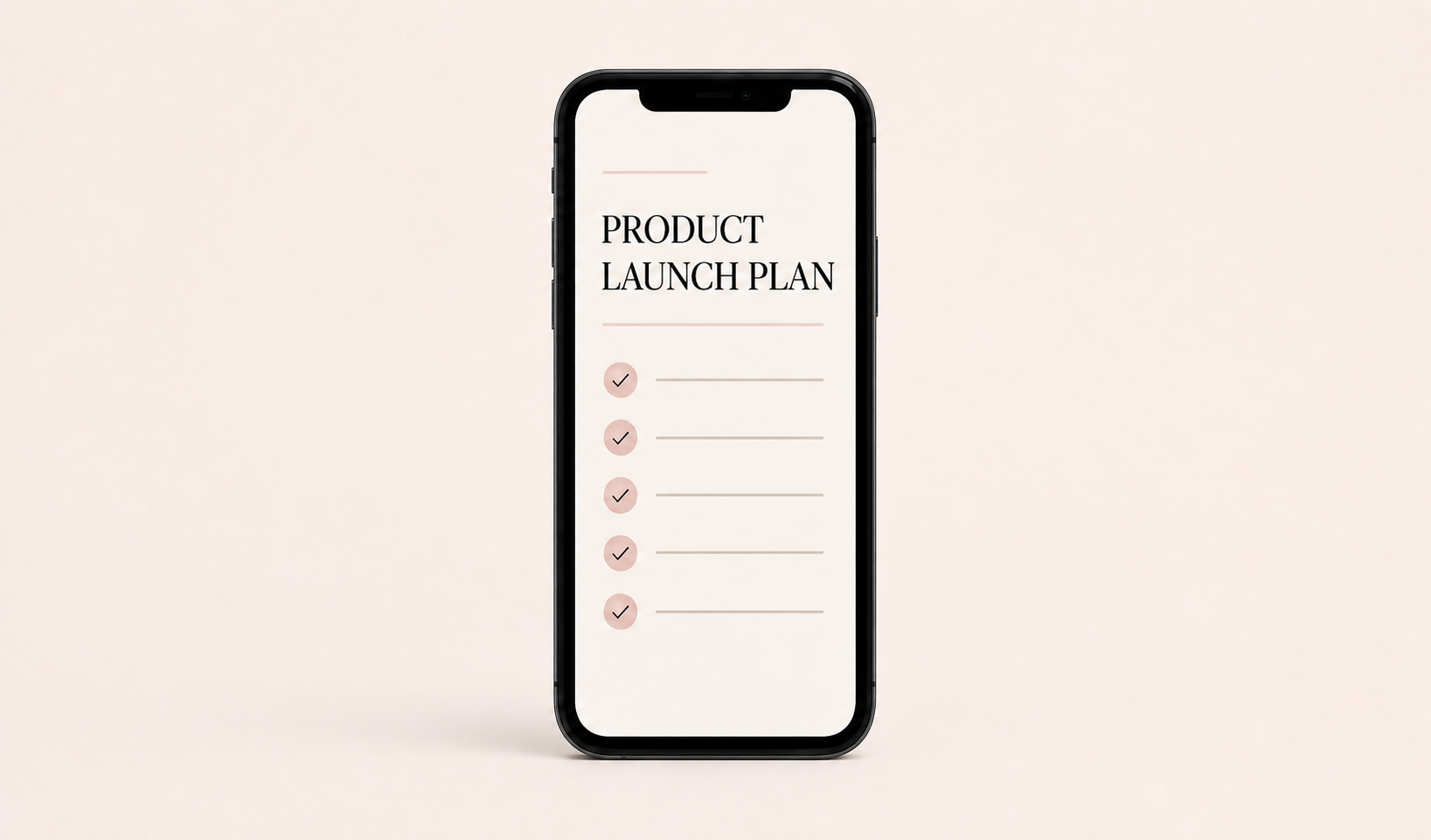 A phone presenting Carolyn's product launch plan