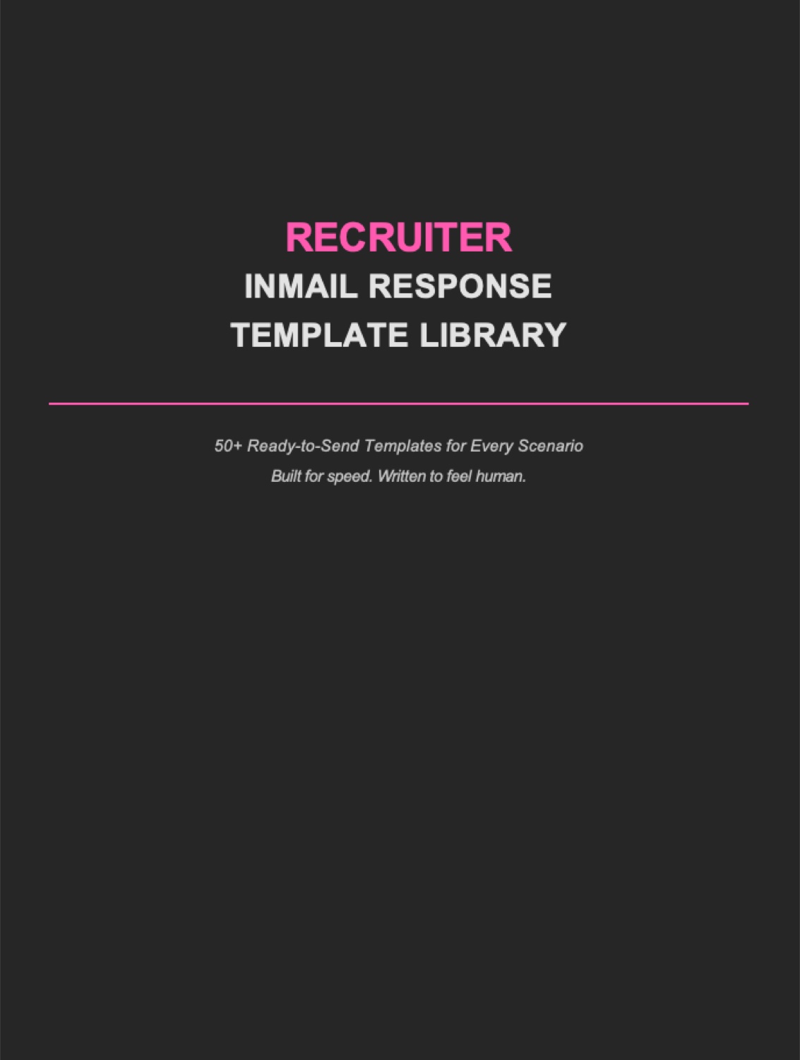 Recruiter InMail response template library digital product