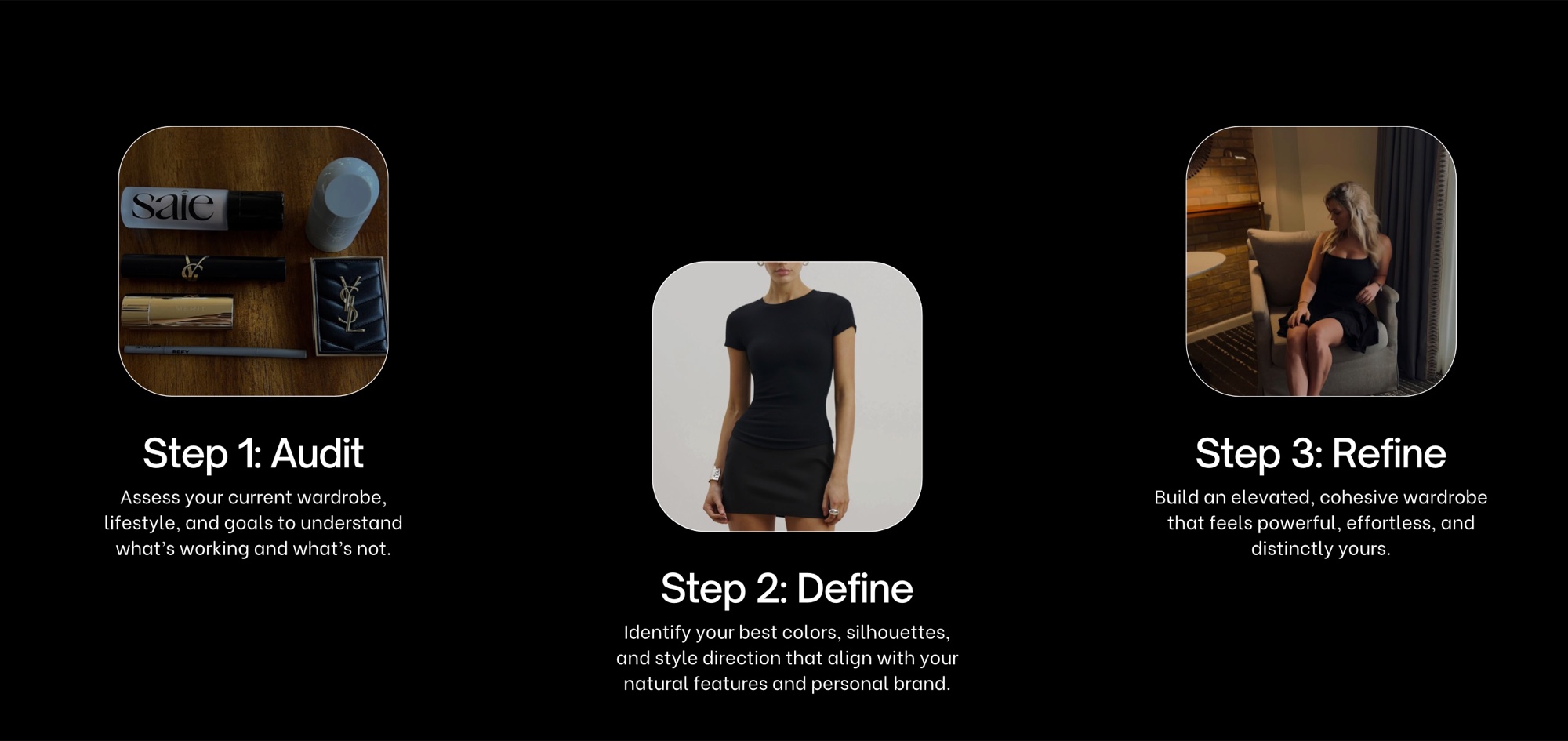 Three-step personal styling client process